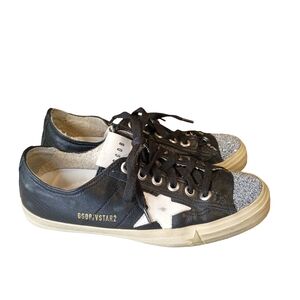 Golden Goose Black and Silver Sneakers